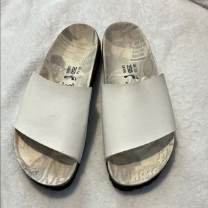 Birkenstock White Slide Sandals